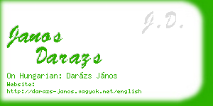 janos darazs business card