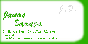 janos darazs business card